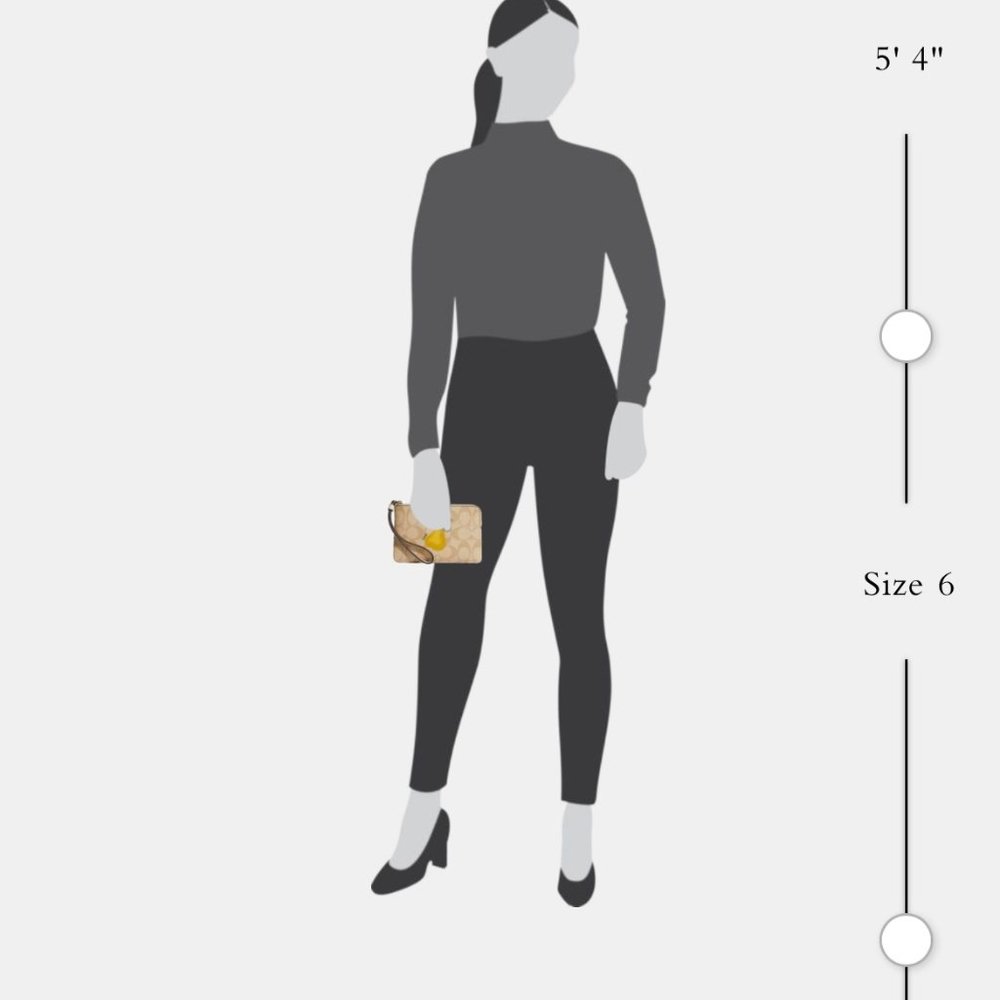 Coach Women's Signature Canvas Print with Pear Corner Zip Wristlet NWT Gold - Picture 10 of 10